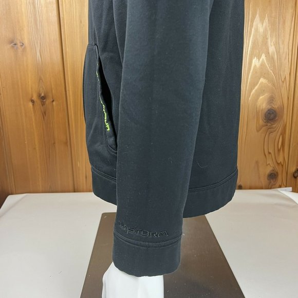 Men's Under Armour Neon Green Black Full Zip-Up Hoodie Sweatshirt Small Fleece - Picture 4 of 10